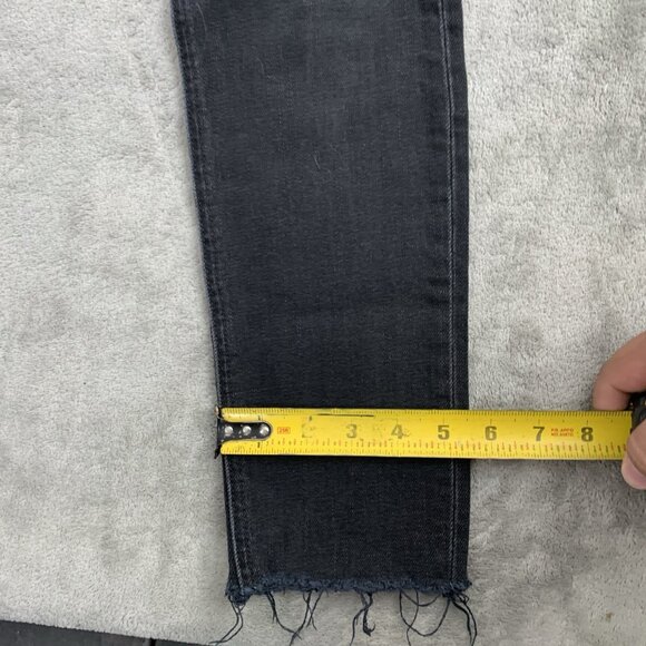 Reformation Jeans Women 26x27” Argentine Black Skinny Raw Hem Stretch Button Fly - Picture 5 of 16